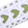 White lace-trimmed fabric with green heart-shaped cutout design, sewn, handmade DIY for decoration Application Scenario